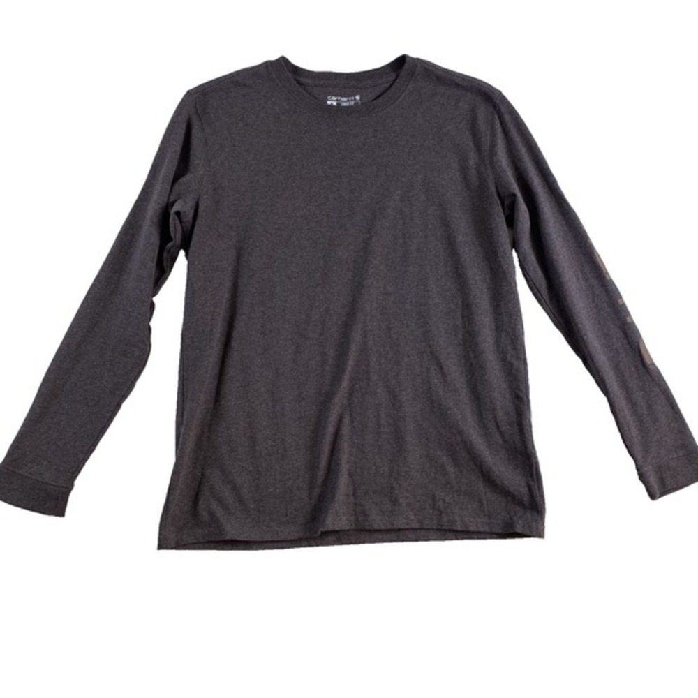 Carhartt Long Sleeve T-Shirt Women Sz M (8-10) Aubergine Brown Logo Loose Fit